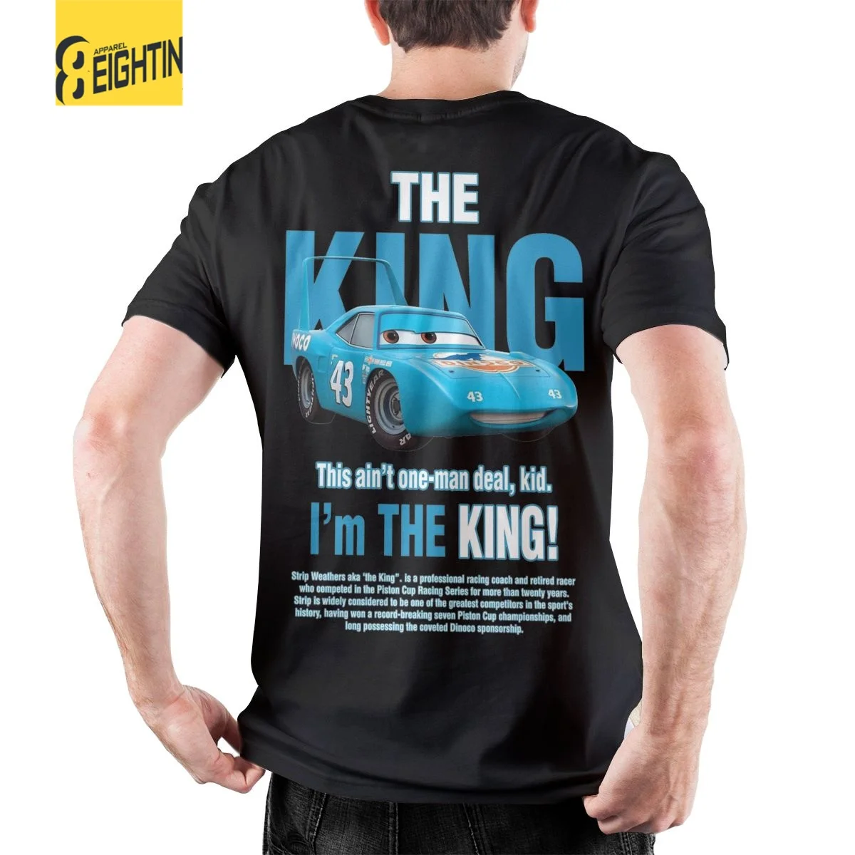 

The King Lightning Mcqueen Cars Men's T Shirt Awesome Tees Short Sleeve Round Neck T-Shirt Pure Cotton Plus Size Clothes