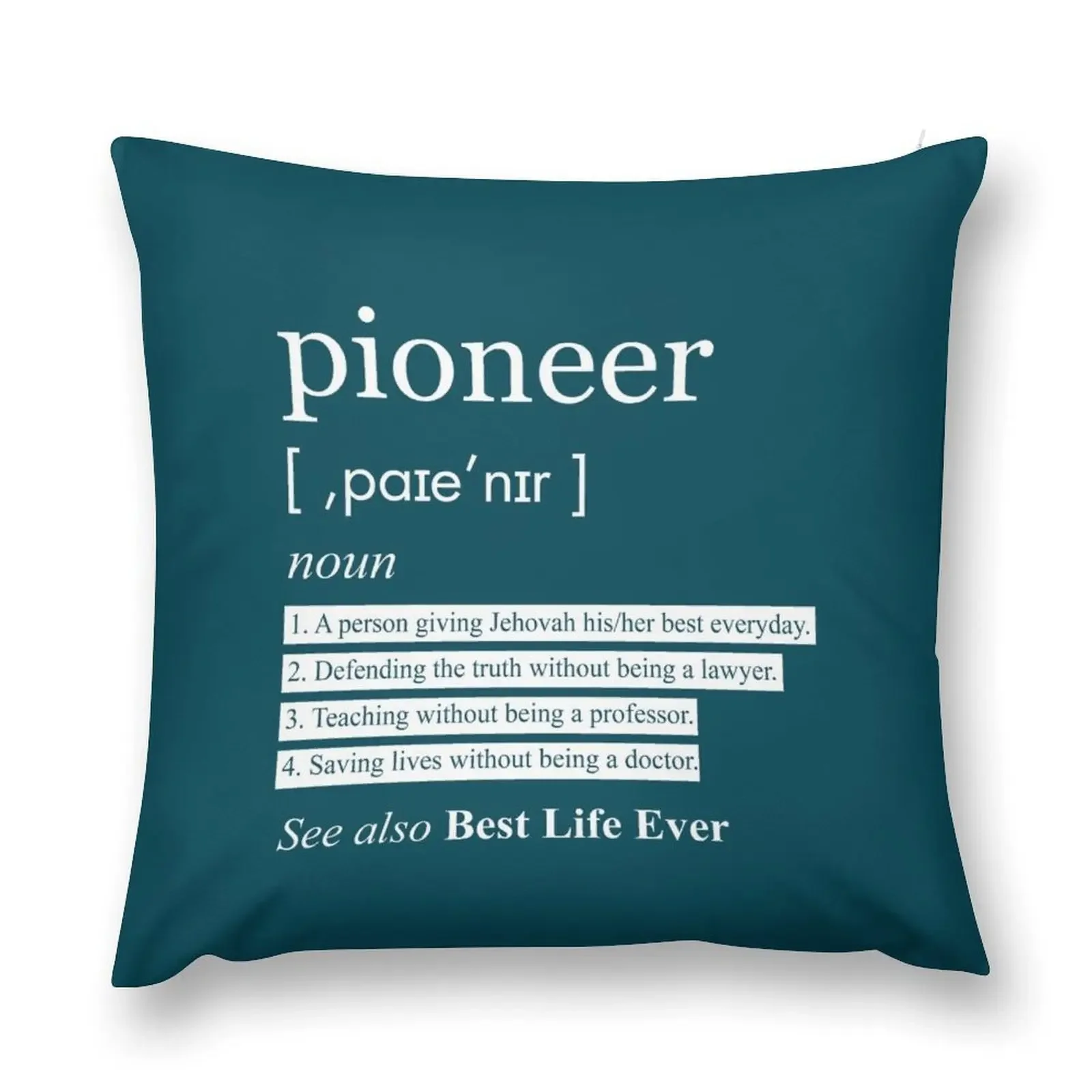 Jehovah_s Witness Pioneer Definition Best Life Ever Throw Pillow Cushion Cover Set Luxury Living Room Decorative Cushions pillow