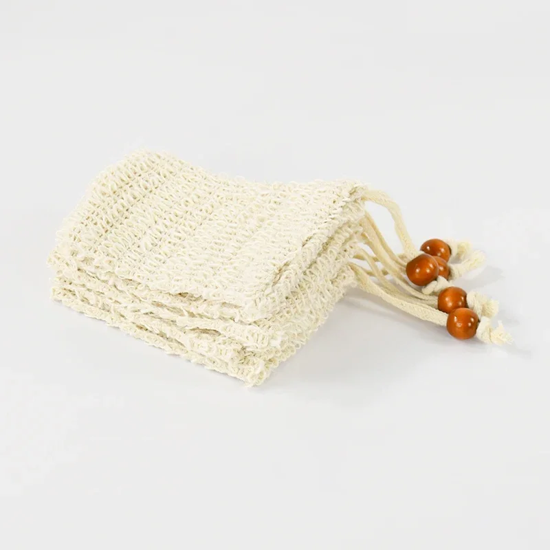 5-50 Stück Natürliche Sisal-Seifenbeutel für Dusche und Bad, Peeling-Seifensparer, Seifenhalter für Bad- und Duschgebrauch, Seifenverpackungs-Netzbeutel – Detail 4