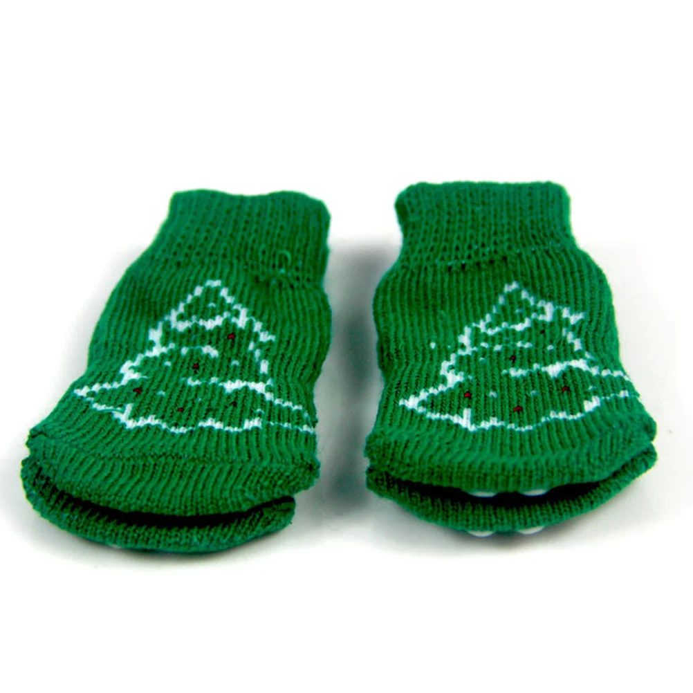 

4 Pcs Pet Socks Adorable Stockings Warm Christmas Poodle Wear for Small Supplies