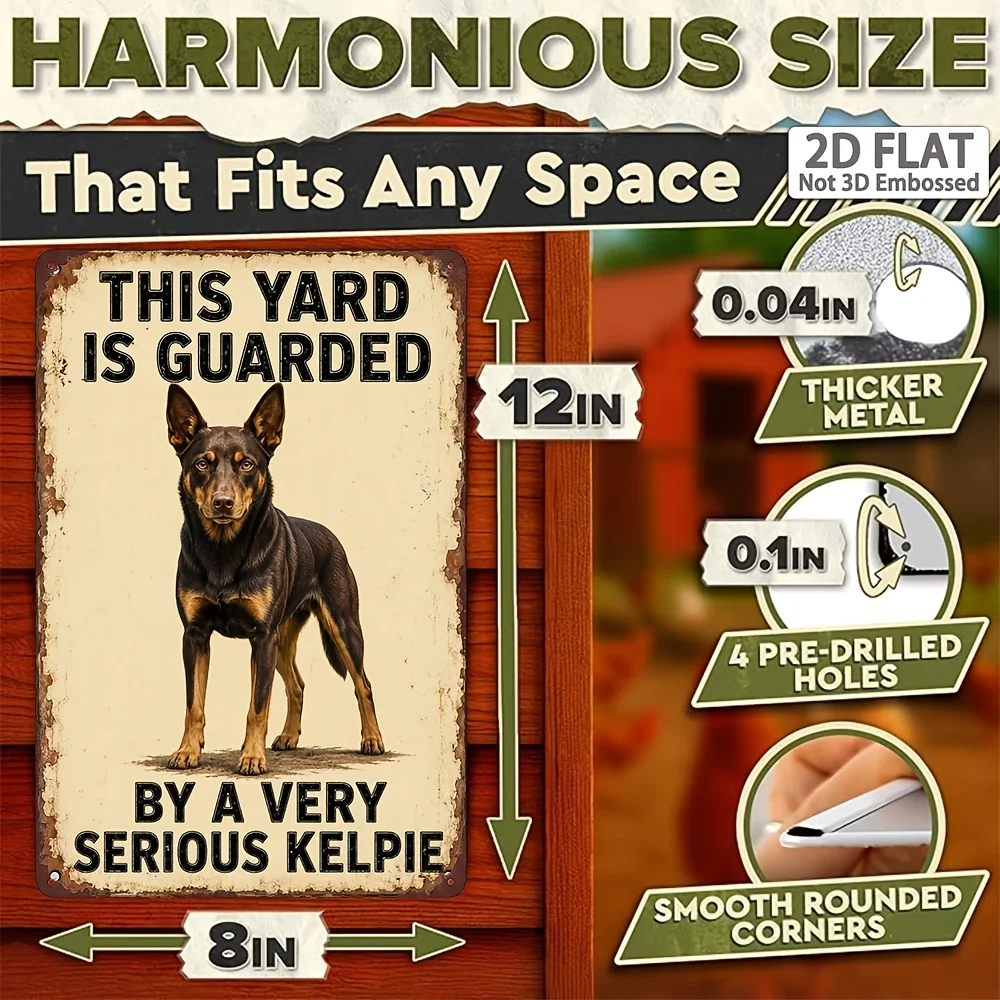8X 12inch /20X 30cm Australian Cane Corso Metal Sign, 1 Piece This Yard Is Guarded by Warning Signs, and the Rural Farmhouse Yard Door Is Decorated.