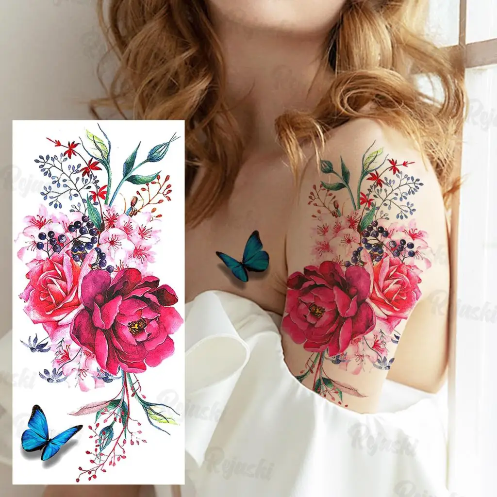 Bunte Kolibri Temporäre Tattoos Für Kinder Mädchen Fuchs Flamingo Tatoo Lavendel Blume Kind Mode Cartoon Gefälschte Tattoo Hand