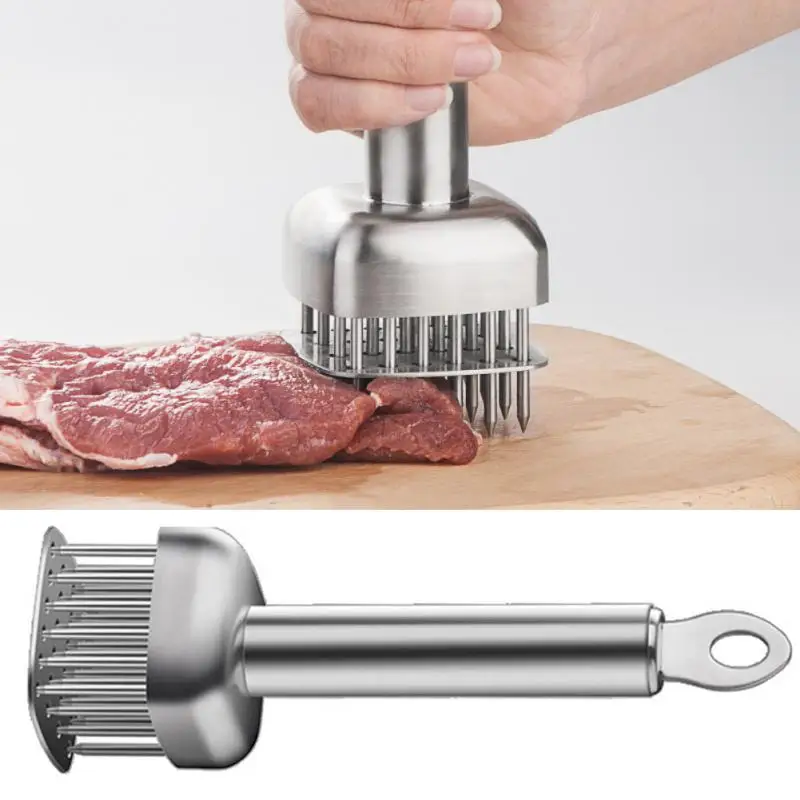 Stainless Steel Meat Tenderizer Tool Steak Hammer Mallet Needle Loose Kitchen Cooking Tools Pounder Gadgets Household Pork Chop