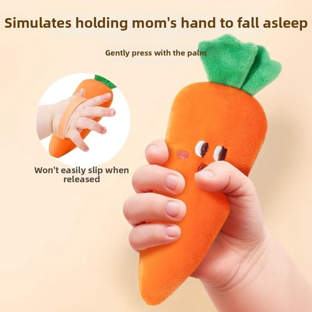 Cute Baby Hand-held Toy Anti-Startle Stuffed Plush Sleep Soothing Doll Skin-friendly Vibrant Color Cartoon Plush Fruit Doll