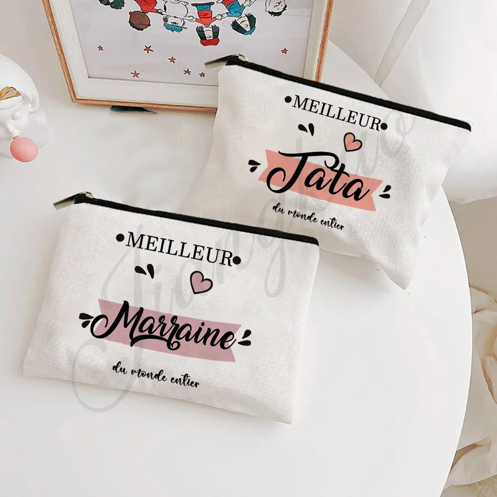 

Лучшая косметичка с принтом крестной тети в мире, дорожные косметички, сумка для хранения туалетных принадлежностей, праздничный подарок для Tata Marraine