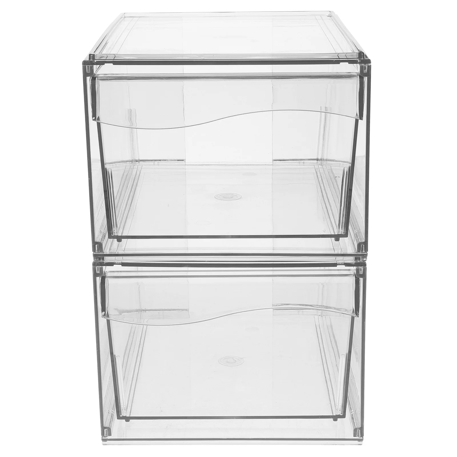 

2pcs Acrylic Box Drawer-Type Transparent Desktop Storage Case For Makeup Organizer Desk Sundry Stationery Holder