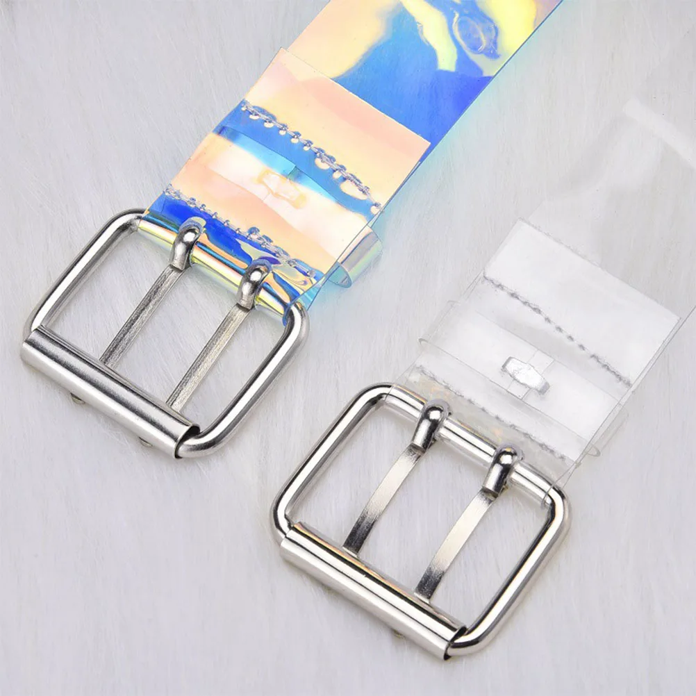 

2 Pcs Double Grommet Belt Clear Row Girls Jeans Personality Casual for Men Miss