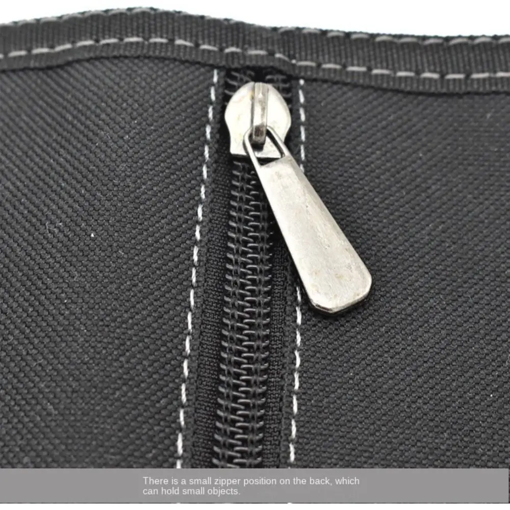 Black Men's Short Wallet Touch Fastener Leisure 3 Fold Purse Multi-position Wear-resistant Male Oxford Cloth Purse Daily Use