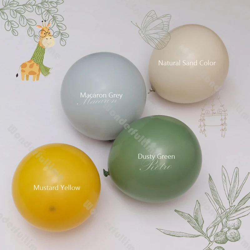 5-18in Doubled Beige Balloons Decoration Wedding Baby Shower Decor Mustard Ournt Orange Balloons Bridal Shower Birthday Backdrop