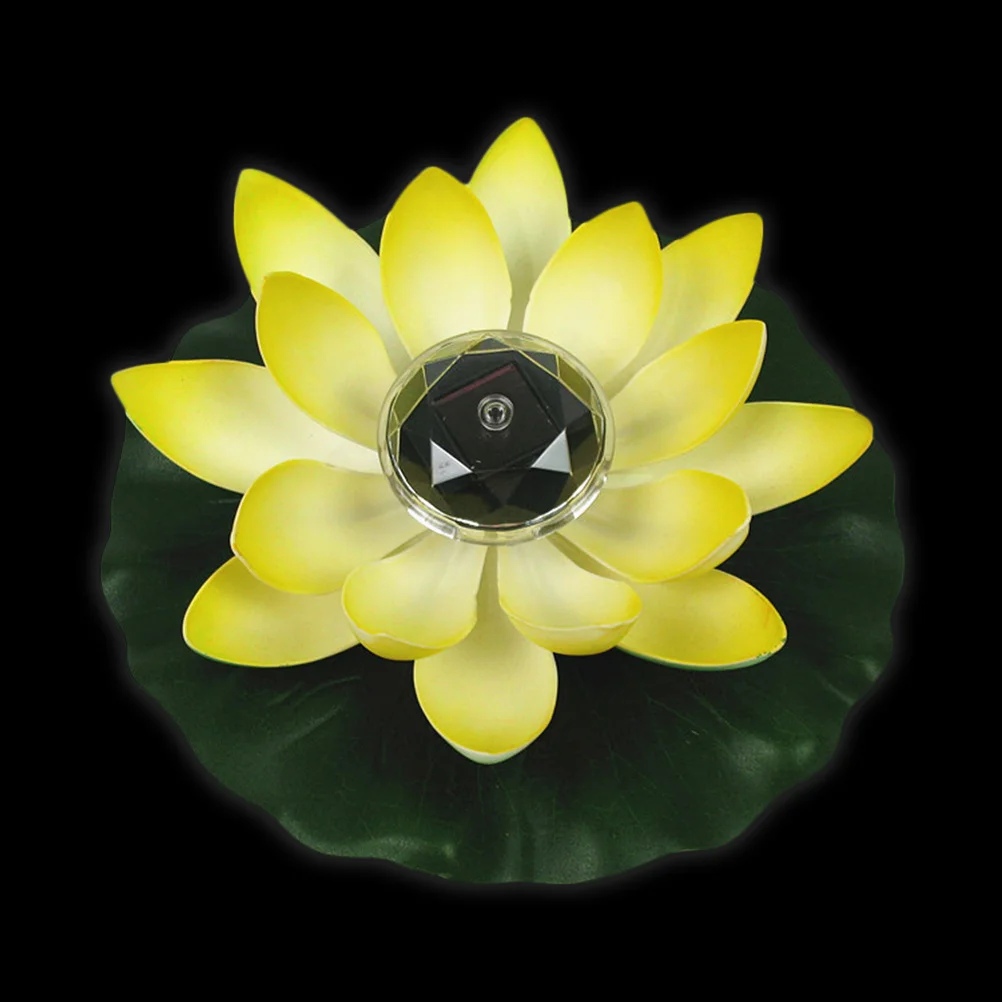 

Full Solar Lotus Lamp Yellow Lightweight Waterproof LED Pool Decorative Light for Outdoor Garden Decoration Lighting