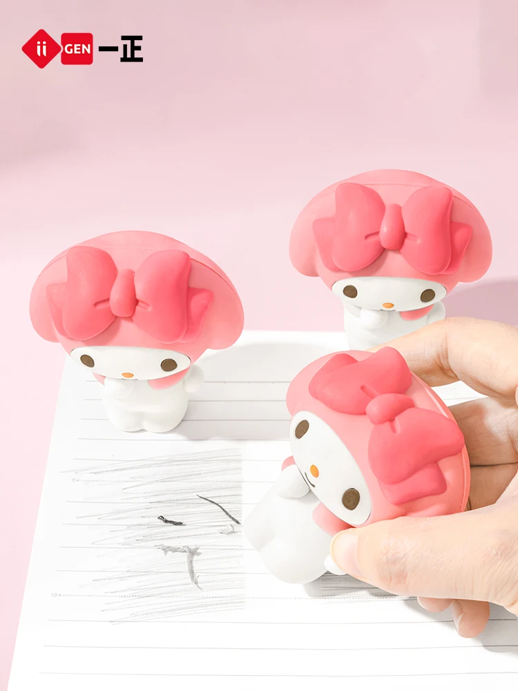 Sanrio Eraser Stationery My Melody Kuromi Cinnamoroll Creative Cartoon Figure Erasers Mini Pencil Rubber Student School Supplies