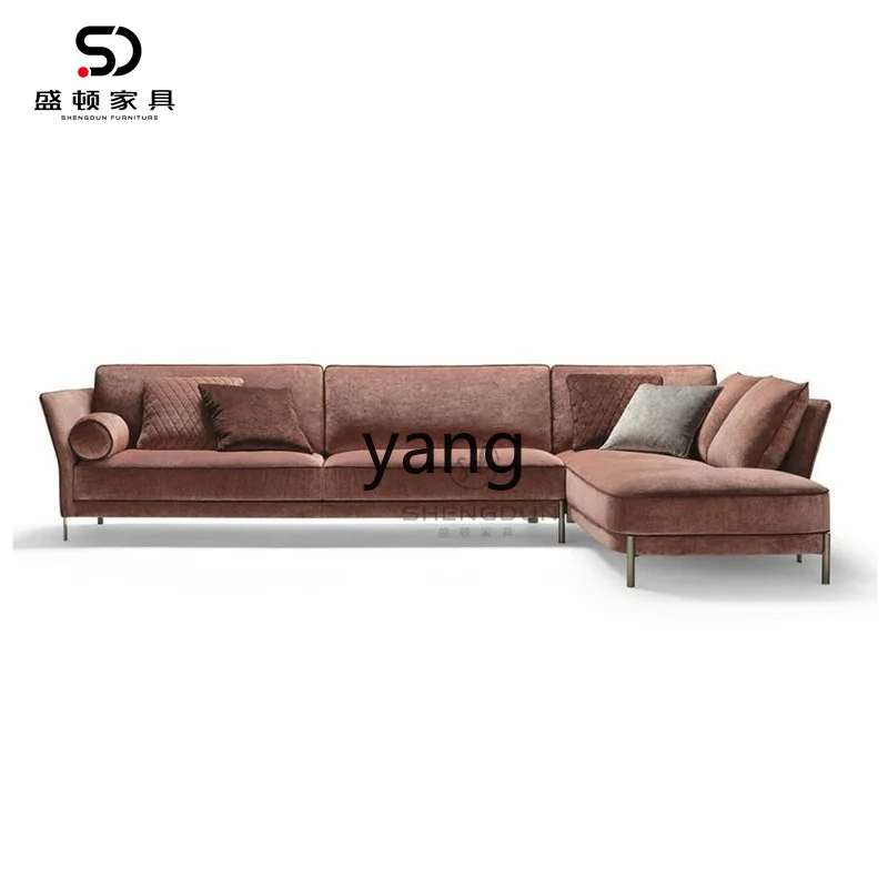 LT Nordic light luxury new living room fabric sofa single and double three-person metal sofa combination
