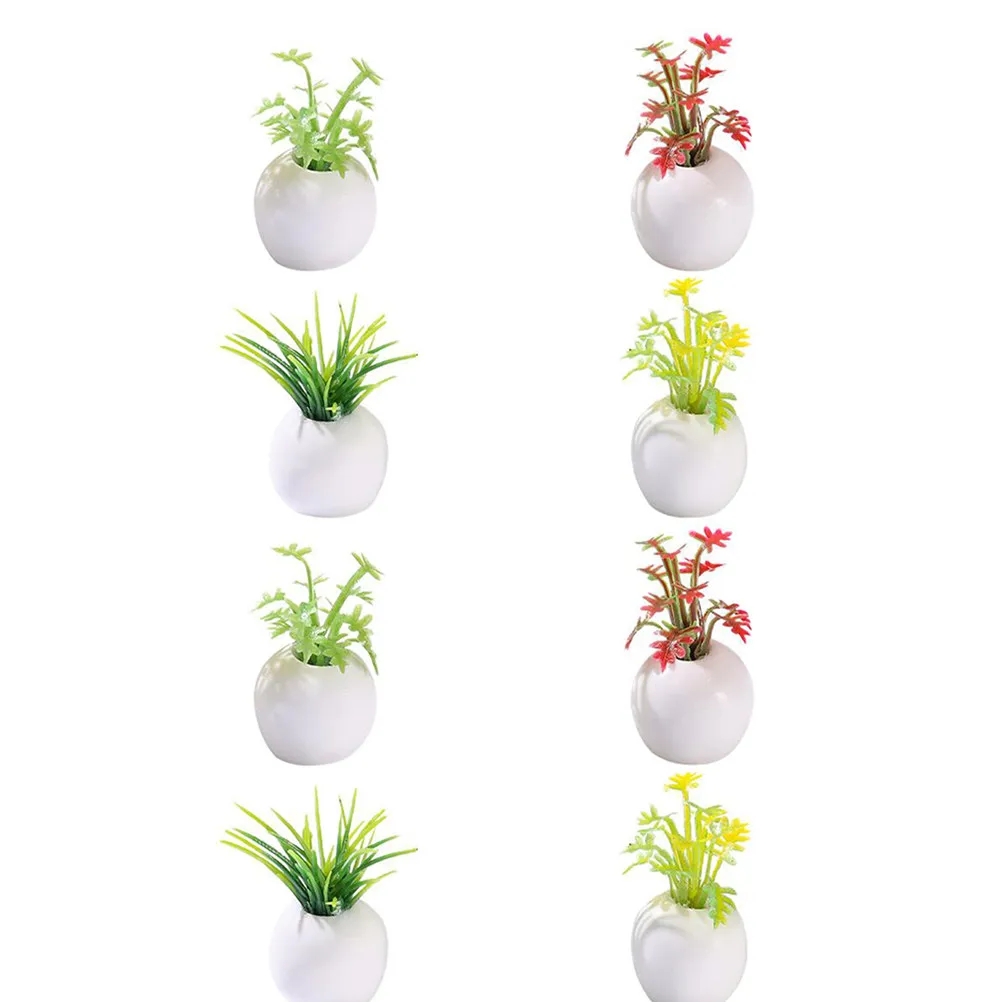 

8Pcs Mini Fake Succulent Plants Artificial Potted Succulents Ideal for Miniature House Garden Decoration Photo Props Realistic
