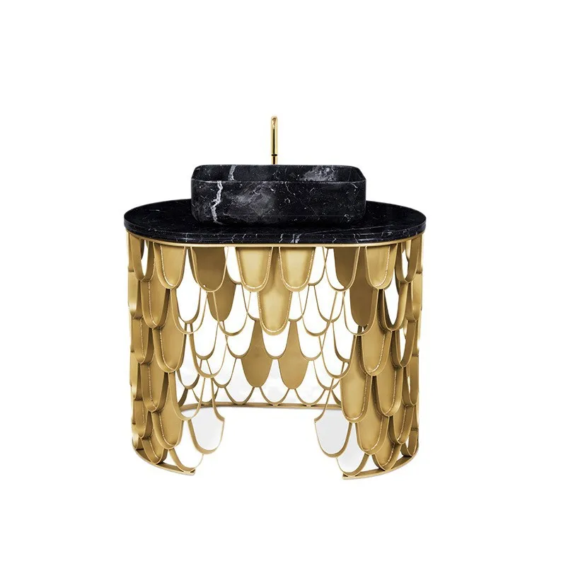 حوض غسيل على نطاق السمك مصمم فاخر فيلا حمام فندقي مغسلة مستقلة