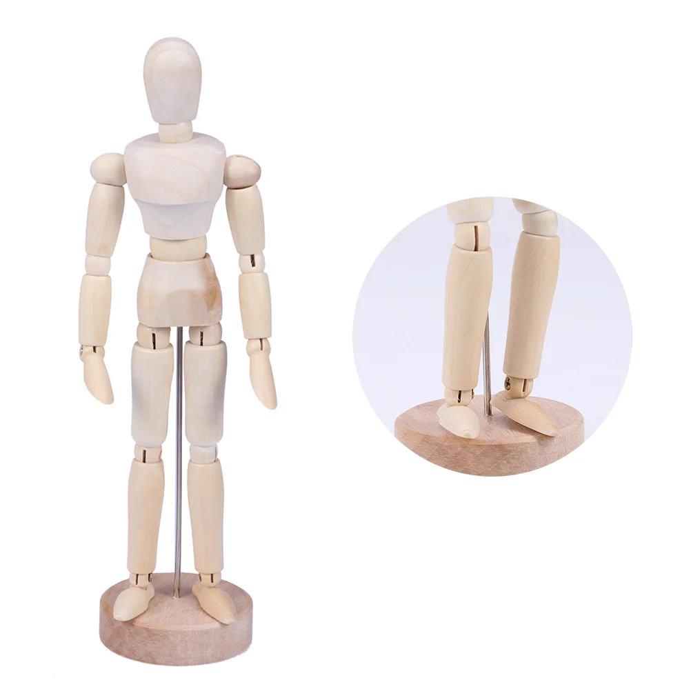 

Creative Wooden People Craft Set for DIY Painting Fine Workmanship Jointed Design Kids Educational Art Project Home Decor