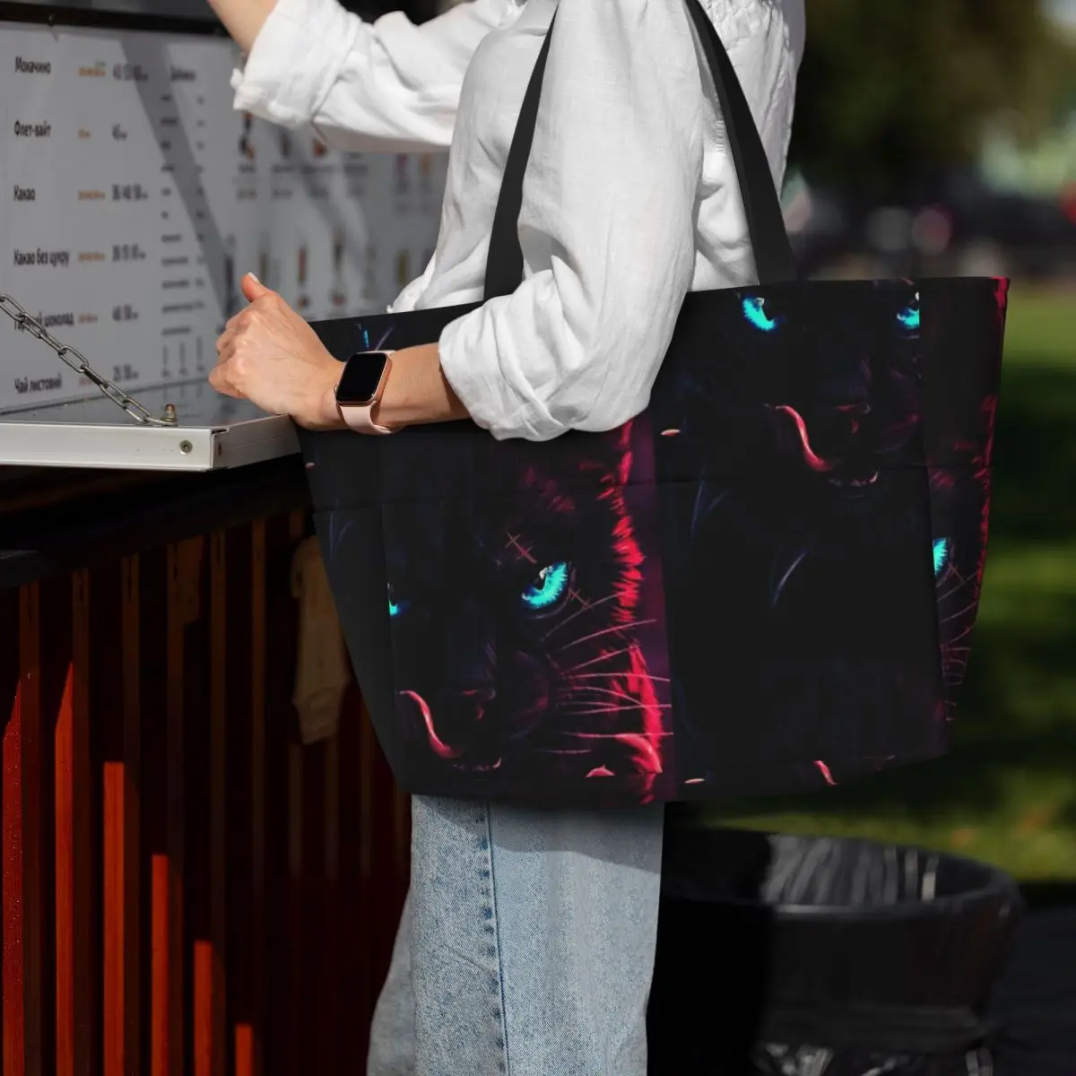 Warrior Cat Scourge Beach Tote Bag Sport Gym Yoga Duffle Large Tote Bag Women Travel Bag Fitness bag