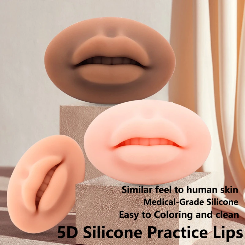 

1pcs Microblading Reusable 5D Silicone Practice Lips Skin European Solid Lip Block For PMU Beginner Training Tattoo Makeup Tools