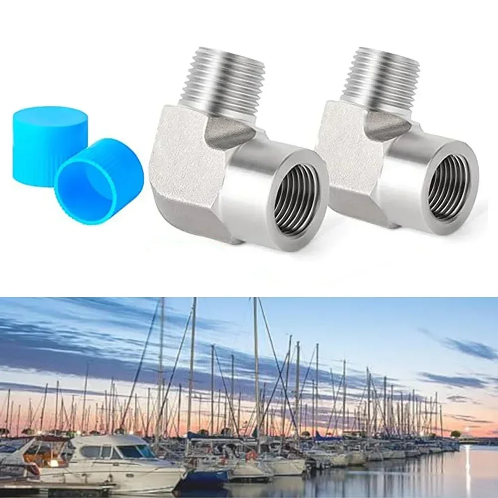 2pcs 304 Stainless Steel 90 Degree Elbow 1/8 In NPT Male To 1/8 In NPT Female For Connecting Pipes Accessories