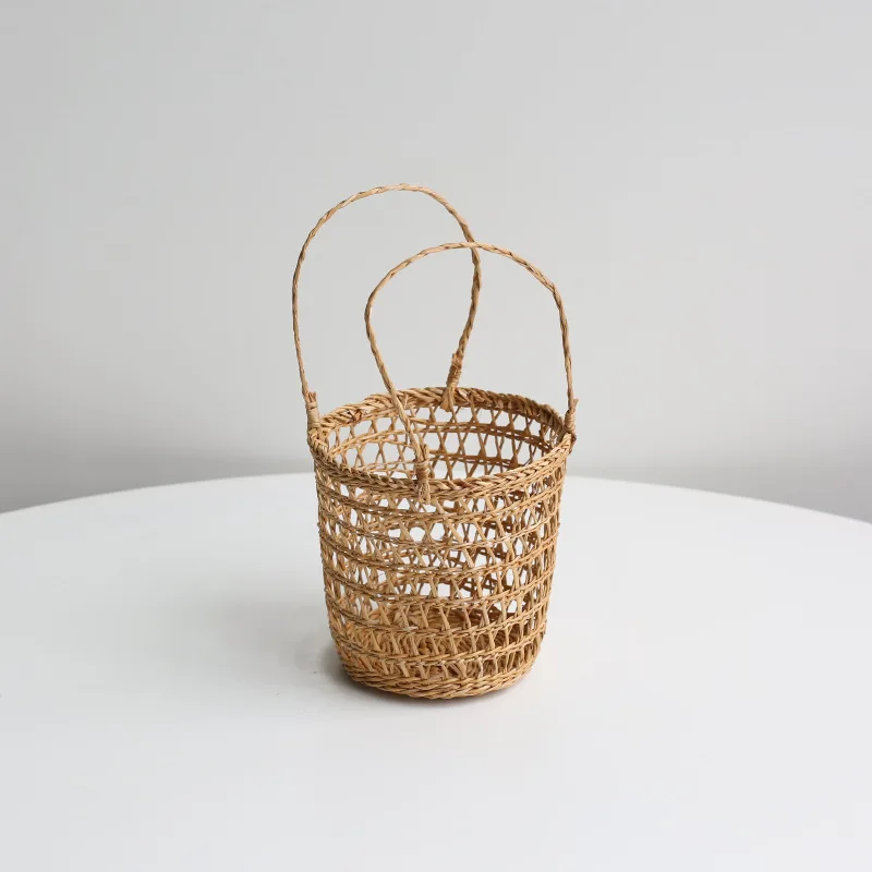 Handmade Small Rattan Basket Bamboo Woven Basket Rattan Woven Grass