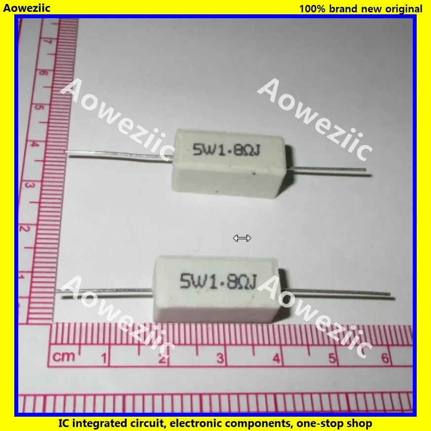 10Pcs RX27 Horizontal cement resistance 5W 1.8ohm 1.8R 1.8RJ 5W1.8RJ 5W1R8J Ceramic Resistance precision 5% Power resistance
