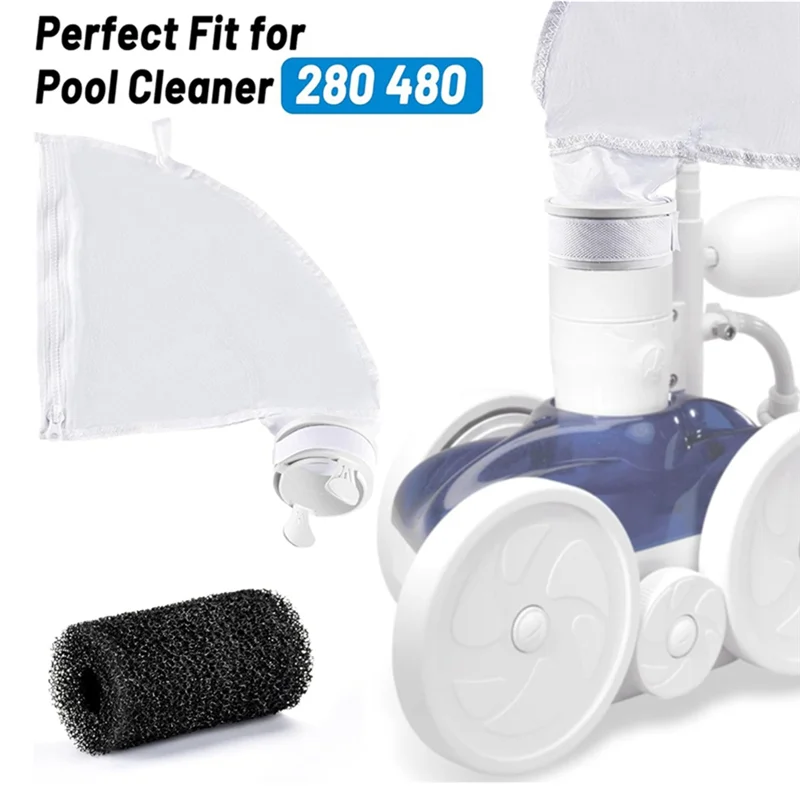 

A89Q-Pool Cleaner Kit For Polaris 280 480, 2Pcs All Purpose Bag With Zipper Closure Replacement Mesh Bag And 10Pcs Scrubbers