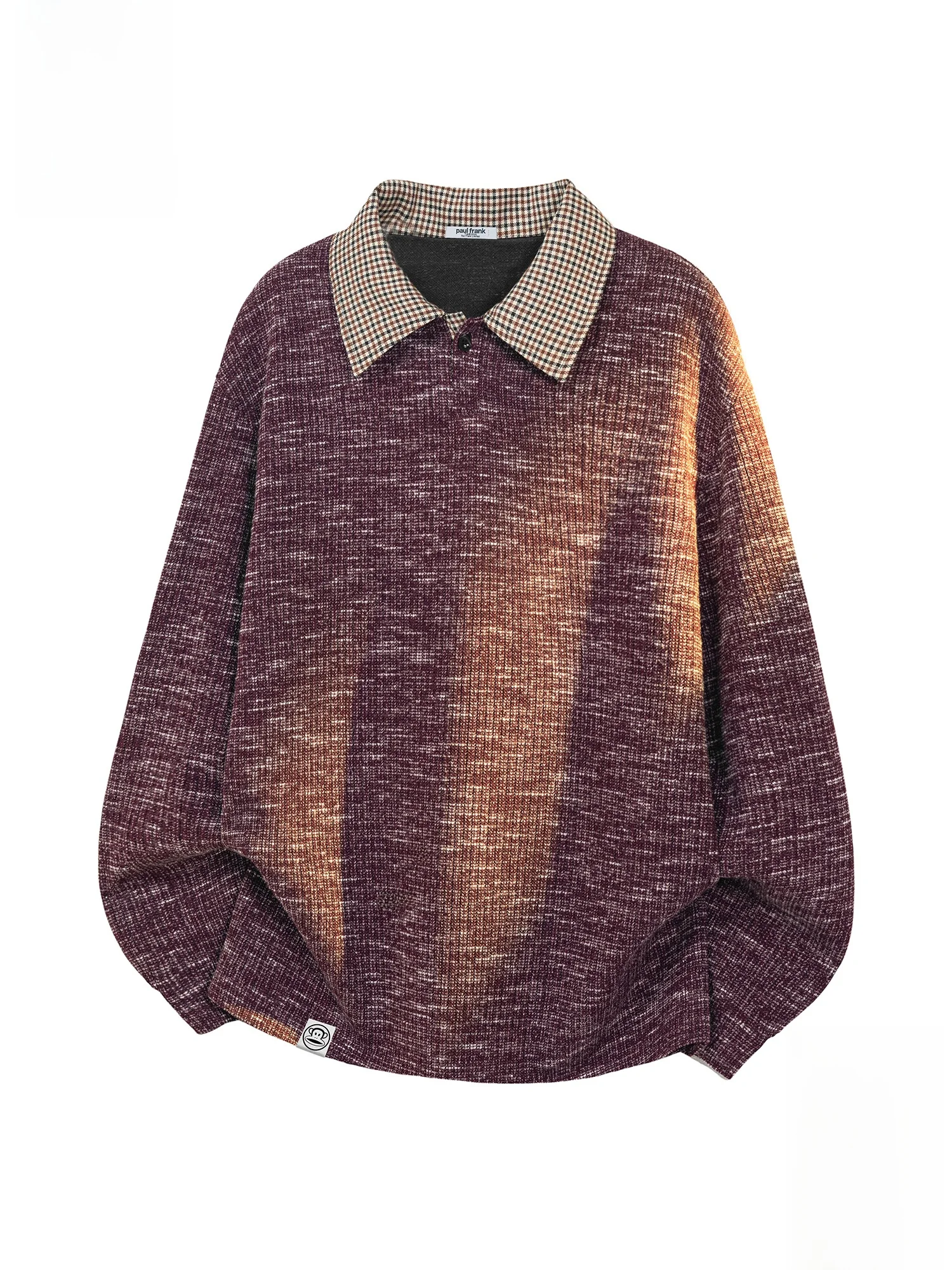 

Мужская рубашка Paul Frank в стиле ретро, свободного кроя, повседневная, весенняя новинка, с длинным рукавом, отложным воротником, классический преппи-стиль, из смесового полиэстера