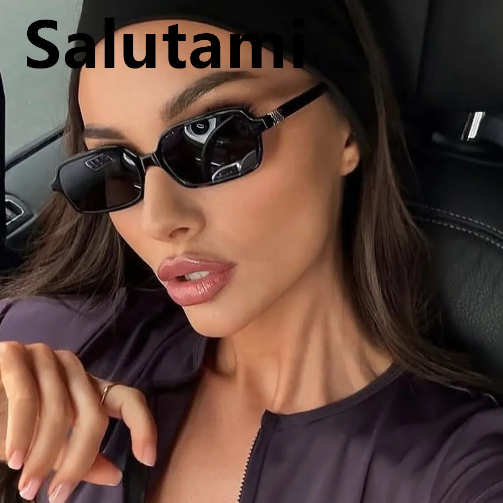 نظارات شمسية مربعة صغيرة متدرجة للنساء موضة جديدة نظارات شمسية أنيقة على شكل الفهد الأسود للسيدات ظلال هيب هوب مثيرة عصرية Uv400 #2