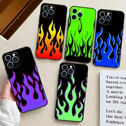 Blue Red Flame Fire Phone Case For iPhone 13 11 12 14 15 16 Pro Max 7 8 Plus X XS XR 12 13 Mini Bumper Cover