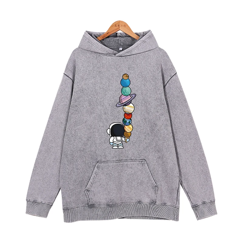 AstronsomPlanet-Sweats à capuche College PVD pour hommes et femmes, Streetwear Harajuku décontracté, Pull à capuche, Mode