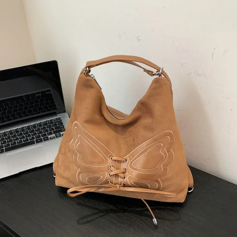 Bolsos de mensajero para niños, mochila Retro con mariposa para axila, bolsos para madres y niños, bolsos cruzados para niñas, bolso de hombro para mujer, sombrero