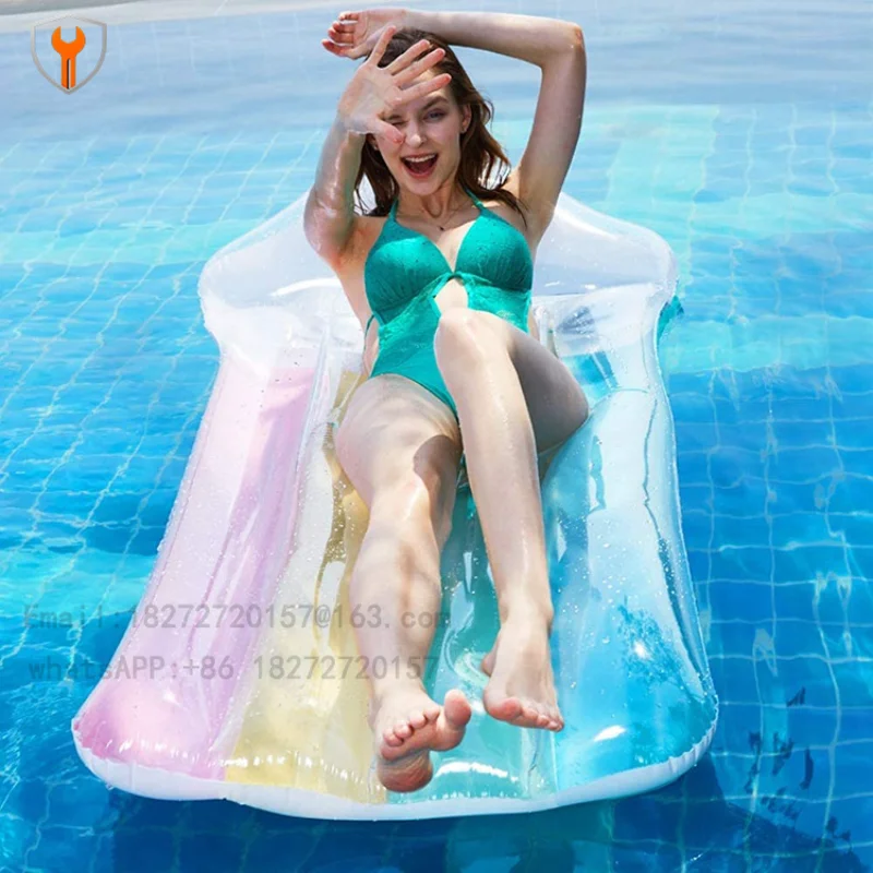 Inflatable Floating Row PVC Inflatable Rainbow Floating Row Outdoor Water Floating Mat Inflatable Single