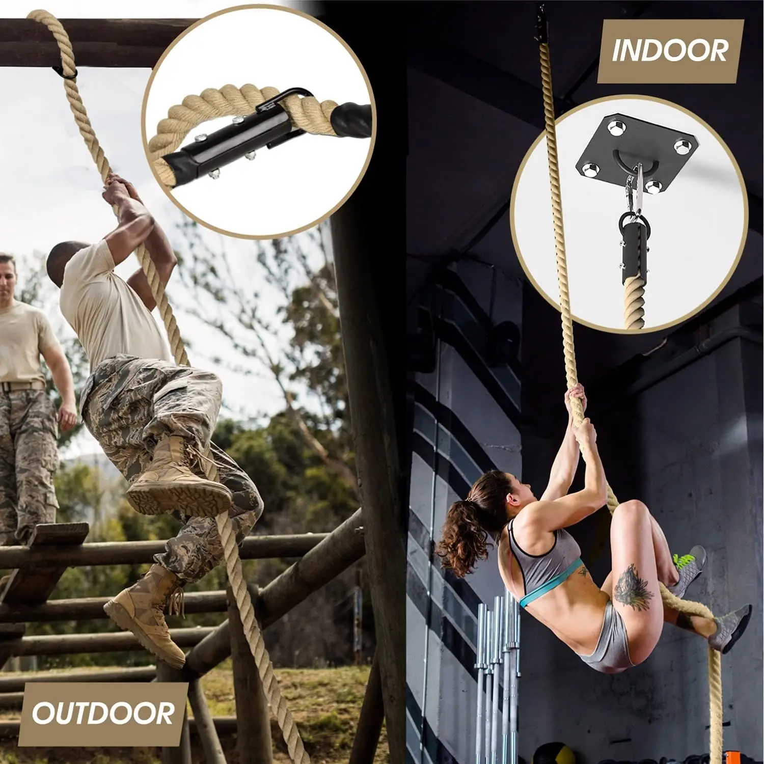 

Gym Climbing Rope Battle Rope for Fitness & Strength Training, Climbing Exercises & Home Workouts