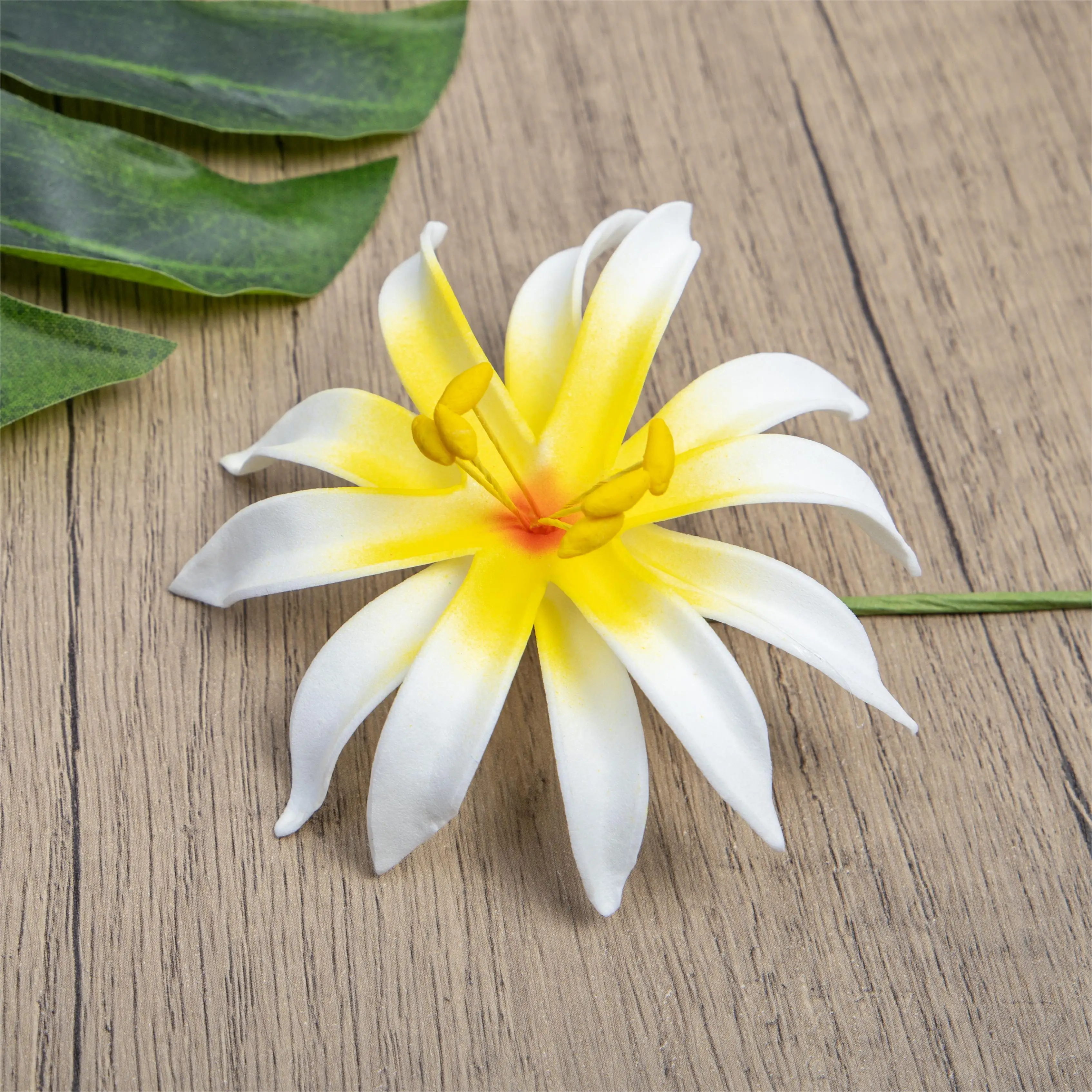 6 pçs espuma aranha lírio artificial plumeria ilha havaí orelha escolher cabeça flor de cabelo para festa de casamento