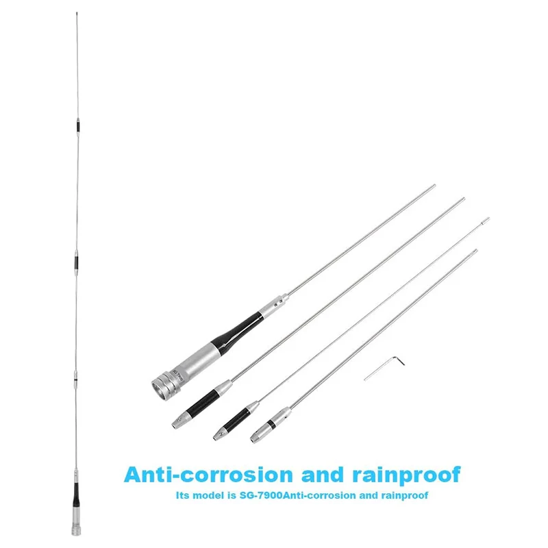 SG7900 ثنائي النطاق VHF/UHF 144/430 ميجا هرتز هوائي راديو هام المحمول مكاسب عالية مضاد للصدأ PL259 ذكر لسيارة شاحنة مركبة الهواة