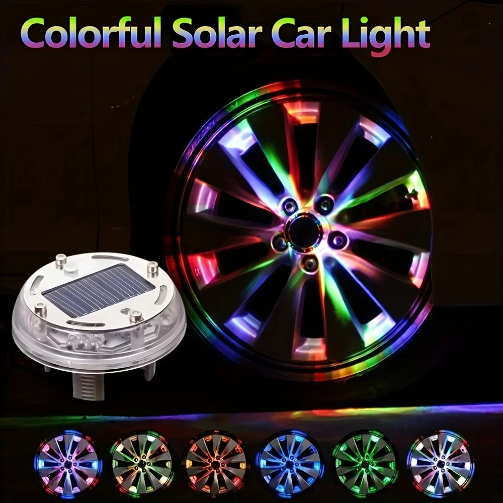 1/2/4pcs LED Light Solar Energy Flash Car Wheel light Hub bulb Tire Tyre Valve Cap Lamp Wheel Center Caps Wheels Tires Car Light