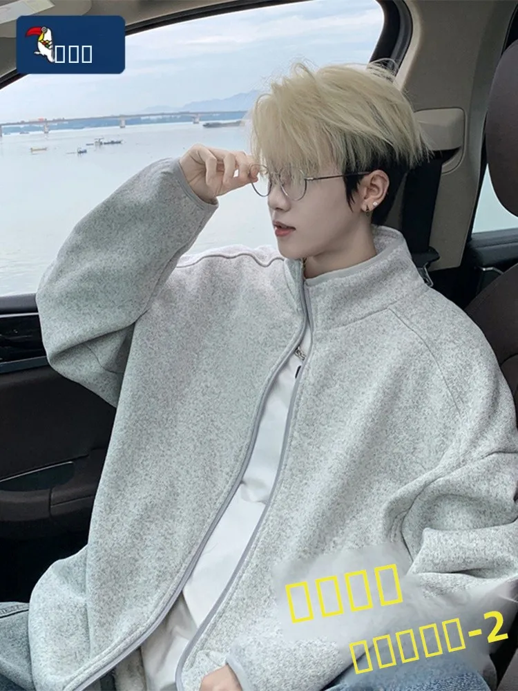 

TUCANO Faion Casual Sweatirt Cardigan Men Spring Autumn New Sle American Retro Jaet Couple Coat Polyester Fiber