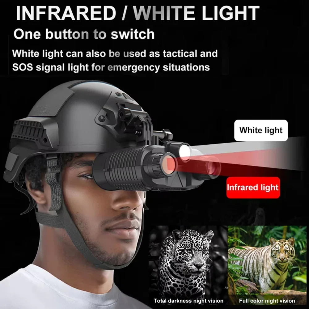 New 4K UHD Helmet Mounted Night Vision Binoculars 36MP Head Mounted Tactical 400M Hunting Infrared Digital NVG Goggles NV8161