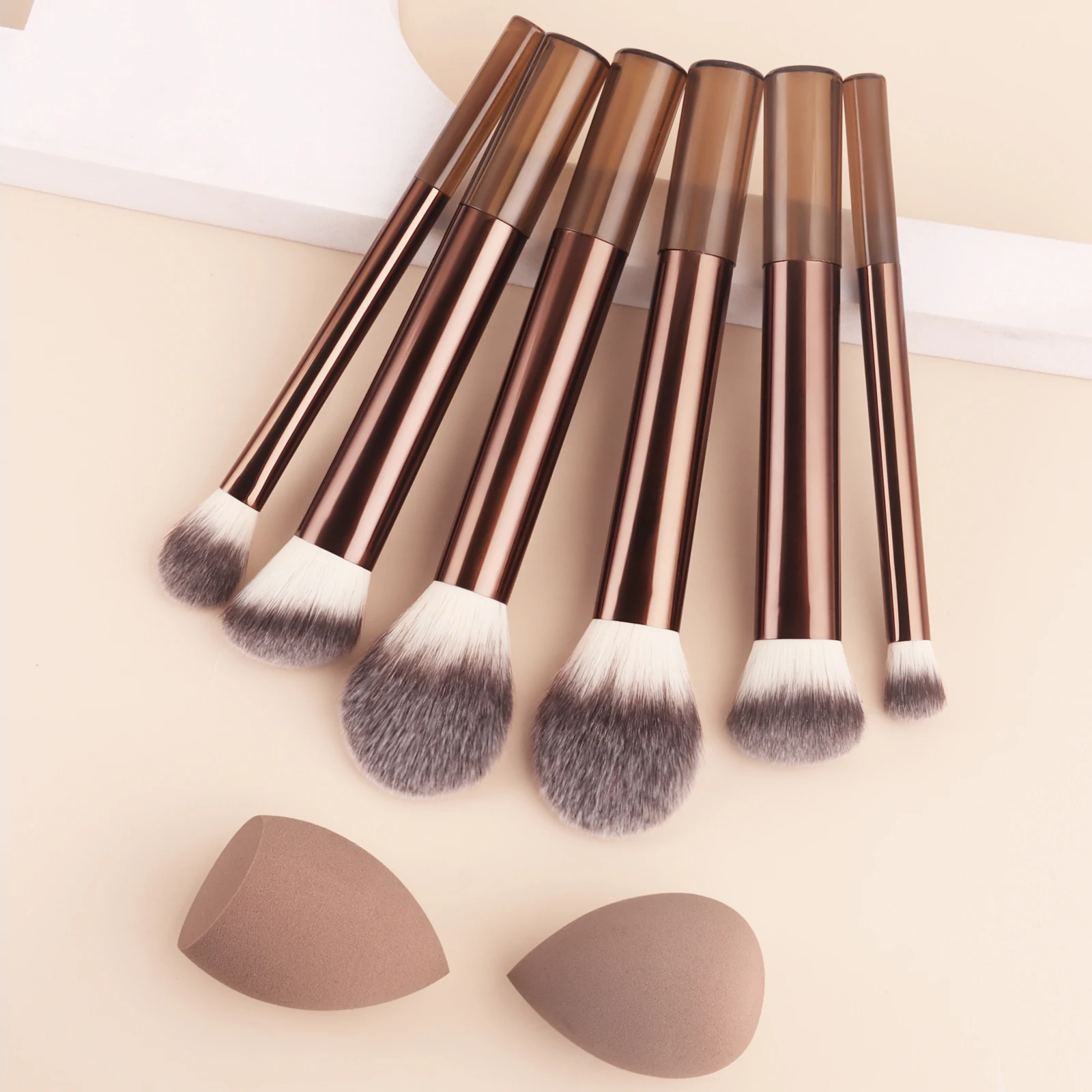 Juego de 6 uds de brochas de maquillaje, esponja suave y esponjosa, base cosmética profesional en polvo, sombra de ojos, mezcla Kabuki, brocha de maquillaje de belleza