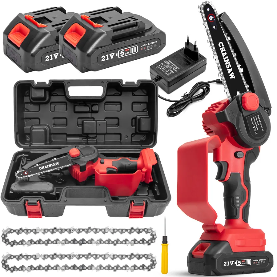 

Беспроводная 6-дюймовая цепная пила, ремень для защиты рук, мини-деревообрабатывающий литиевый электрический лесозаготовительный садовый инструмент