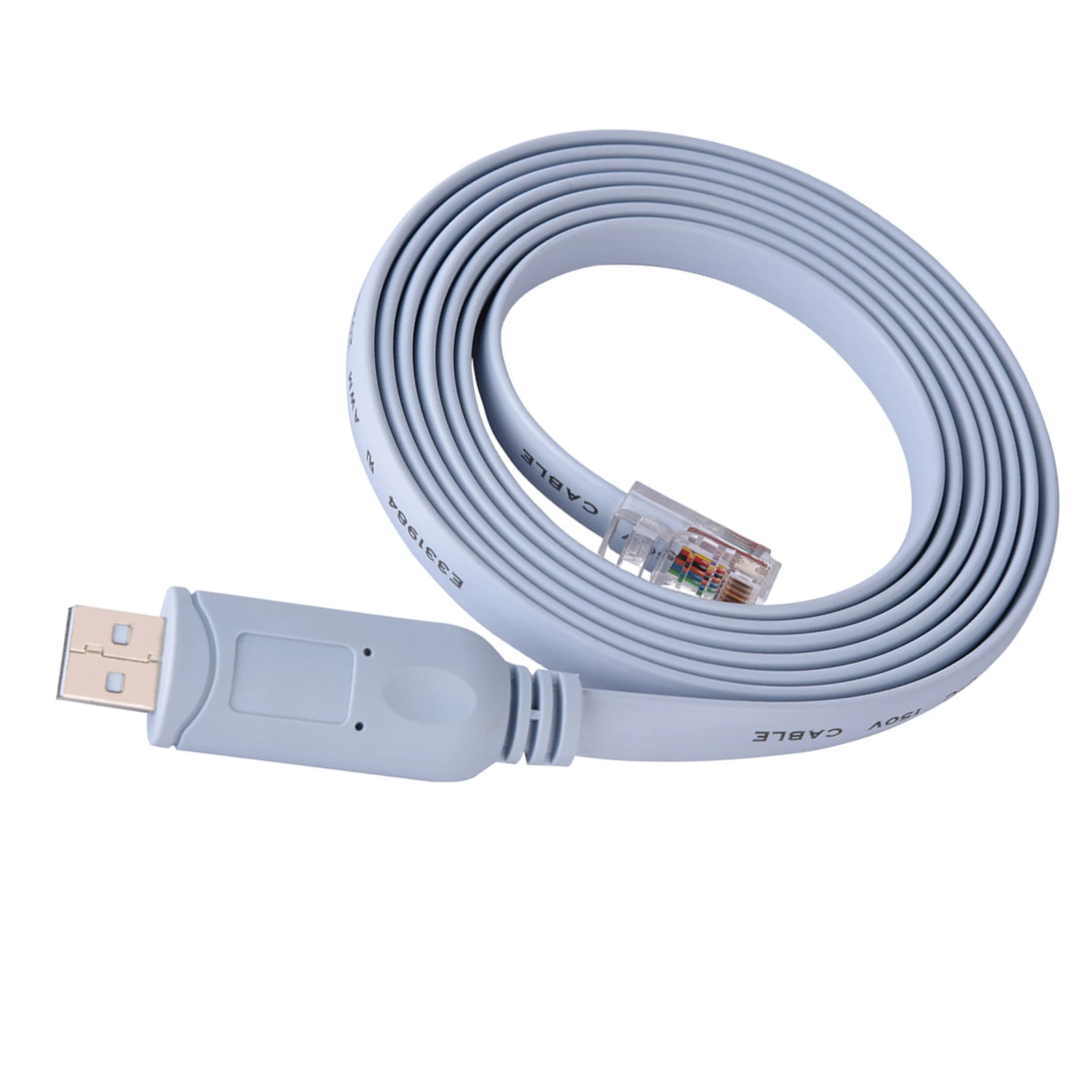 USB2.0 Male to RJ45 Male CAT5 Serial Console Flat Cable for Cisco Routers Switches USB to RJ45 Serial Cable USB to RJ45 Cable