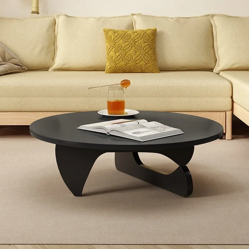 

Storage Black Coffee Tables Drawers Transparent Floor Modern Round Side Table Modern Design Apartamento Mesa Auxiliar Furniture