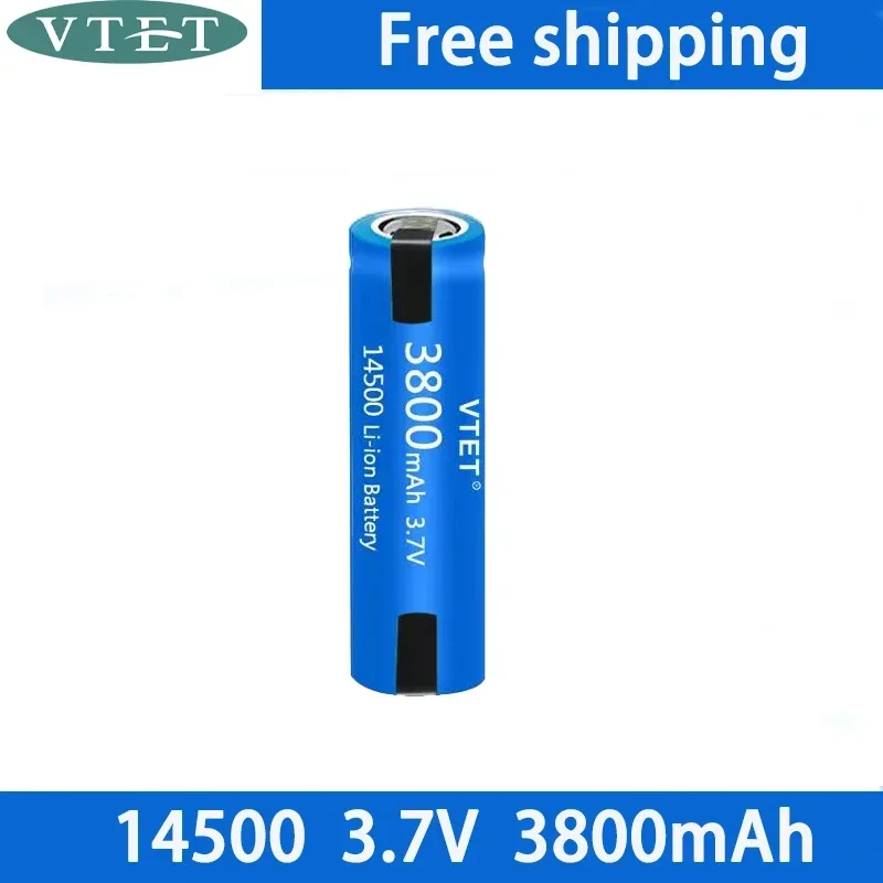 New 14500 Battery 3.7V AA 3800mah Lithium Ion Battery, with Welding, for Electric Toothbrush, Razor, Barber Rechargeable Battery