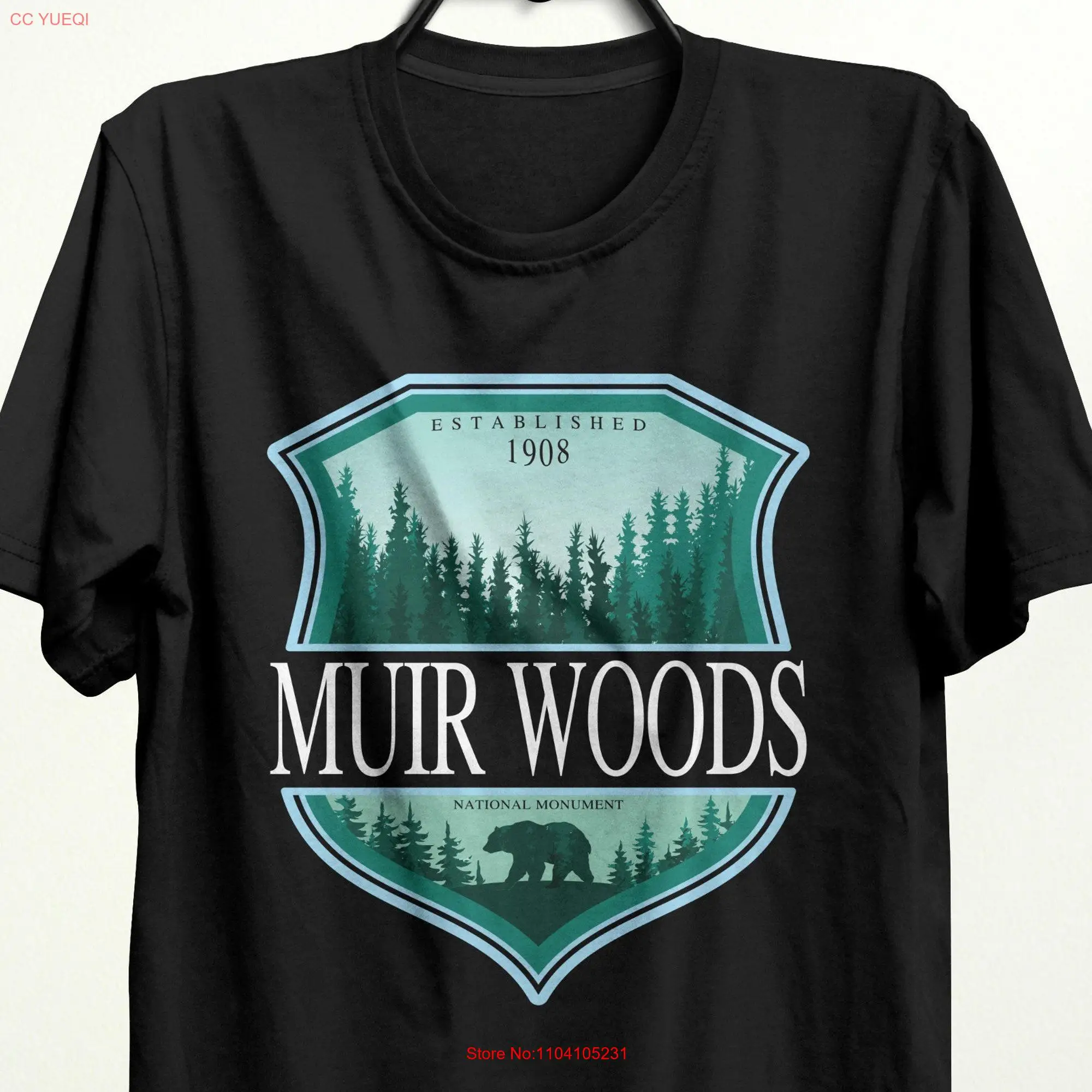 Muir Woods California T Shirt National MonumenT Redwood Park   long or short sleeves