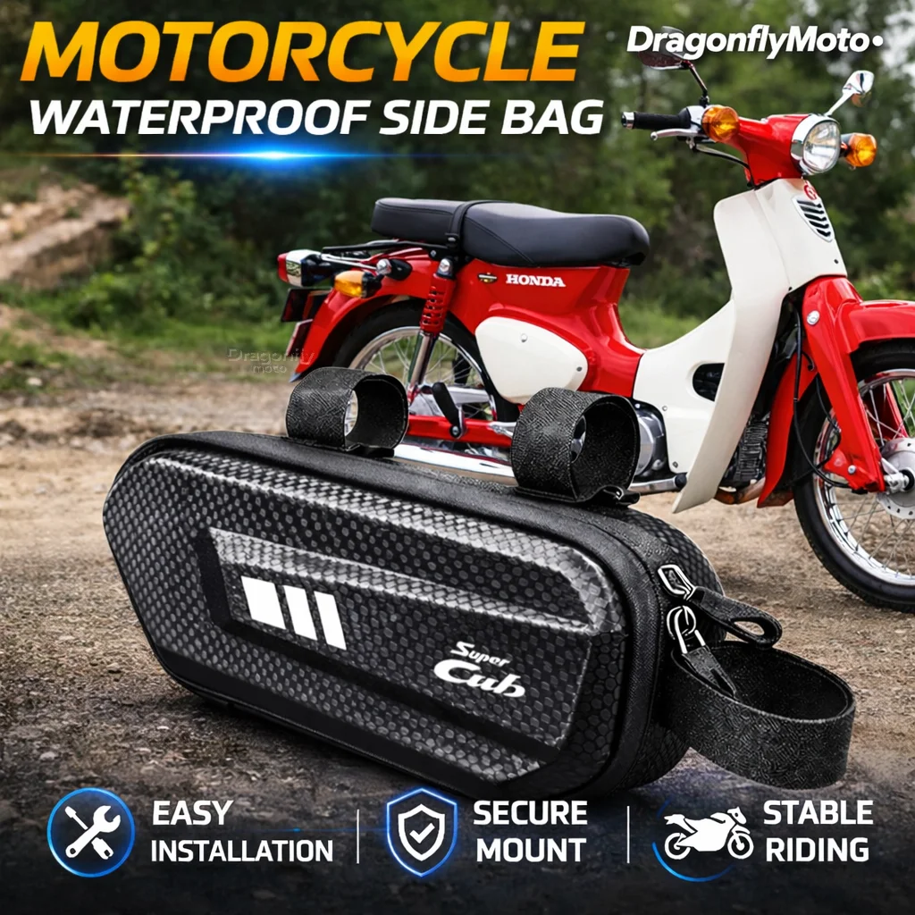 

Large Capacity Motorcycle Side Bag For Honda Super CUB C70 90 110 C125 Waterproof Multifunctional Storage Pouch Hanging Bag