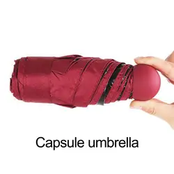 Mini Umbrella  Small Round Handle Solid Color  8 Ribs Lightweight Portable Umbrella Outdoor