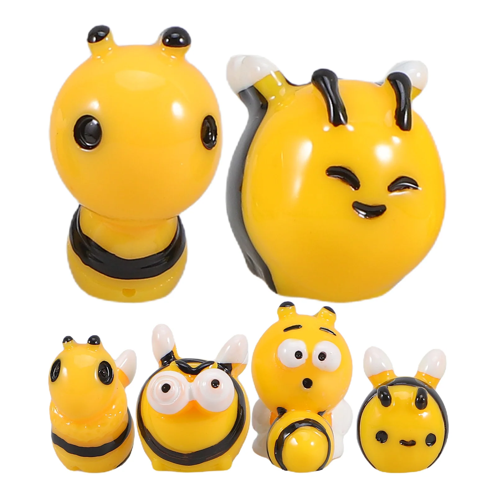 

6pcs Micro Resin Bee Decor Unique Design Diy Fairy Garden Miniature Moss Landscape Crafts Bee Embellishments Spring Insect Craft