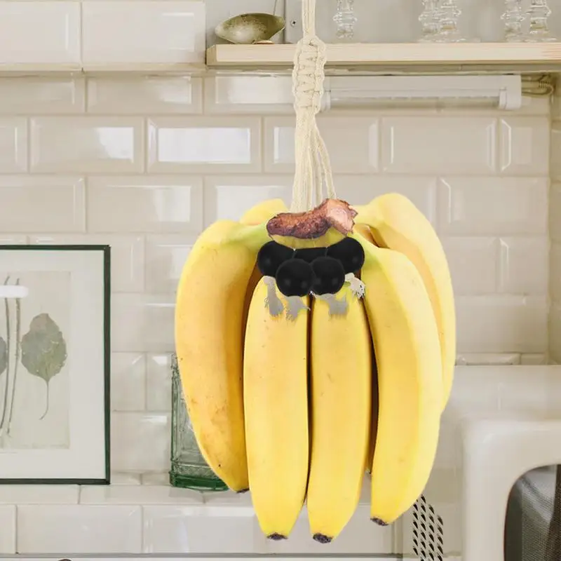 Cotton Rope Banana Lanyard Bananas Holder Hanger Fruits Hanger Banana Hammock Fruits Storage for Bananas Bunches Grape