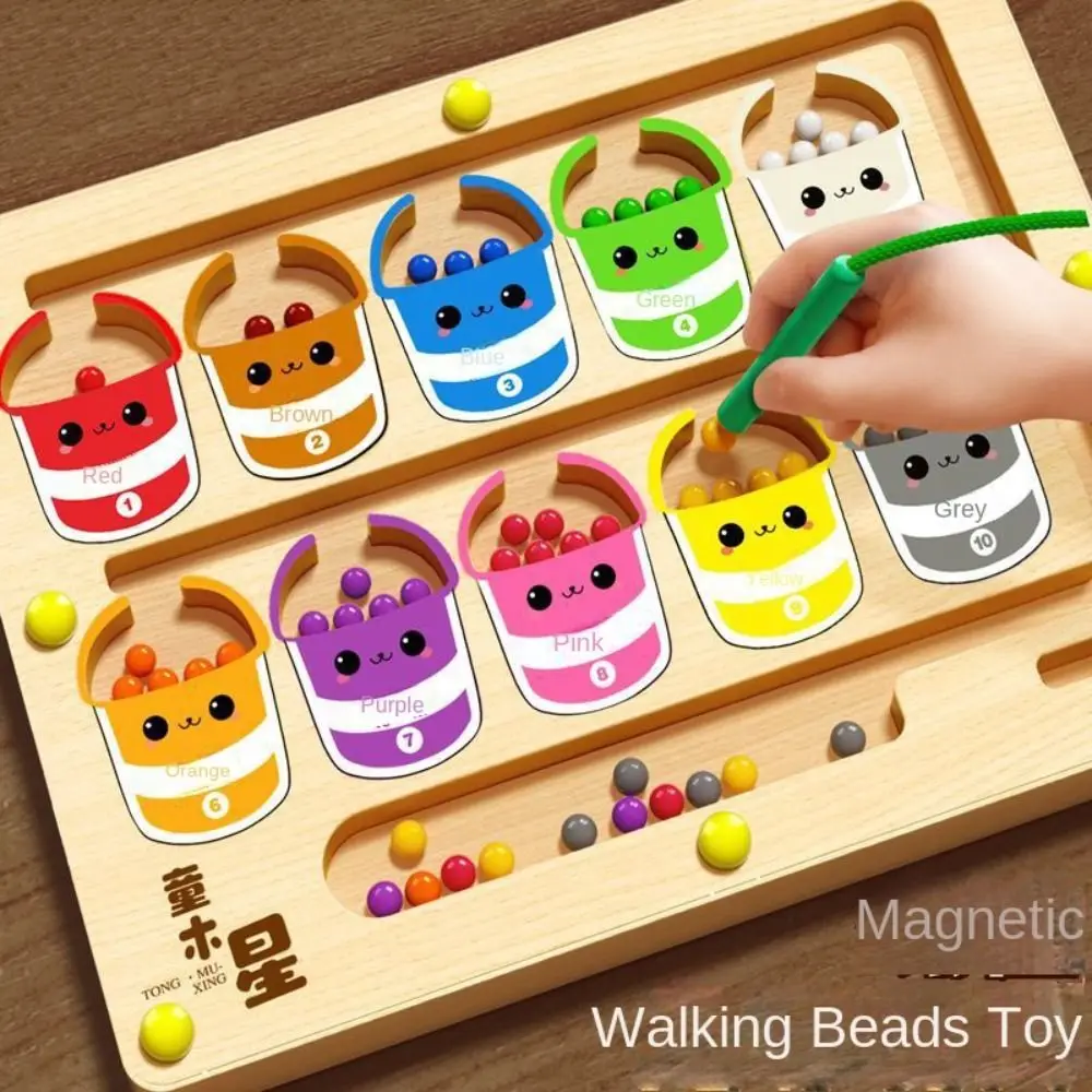 Juego de posicionamiento de madera Montessori, juguetes magnéticos de entrenamiento de concentración para niños, educativos coloridos