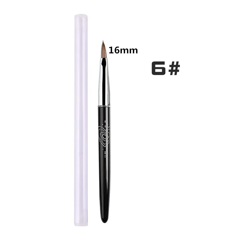 1 Uds. Cepillo de uñas acrílico Kolinsky para polvo acrílico, cepillos de uñas para aplicación acrílica, cepillo de uñas