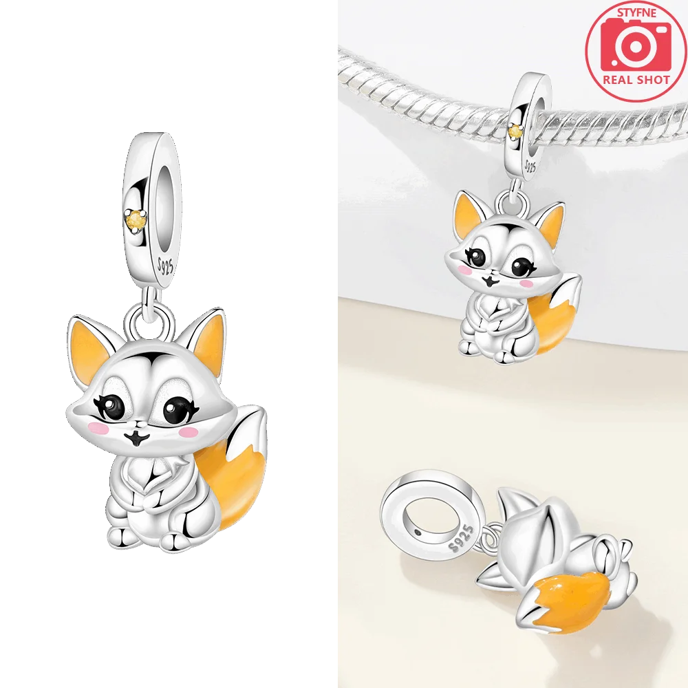 Gingerbread Bird Donkey Cow Fox Rocking Horse Silver Plated Bead Original Charm Fit Bracelets Bag Keychain Charm Diy Women Gift